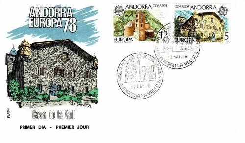 ANDORRA SPANISCH MI-NR. 115-116 FDC EUROPA 1978 BAUDENKMÄLER