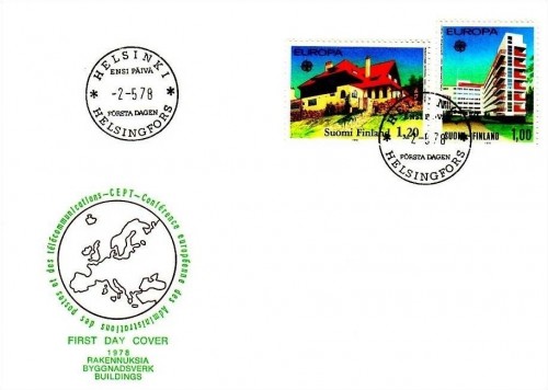 FINNLAND MI-NR. 825-826 FDC EUROPA 1978 BAUDENKMÄLER SANATORIUM