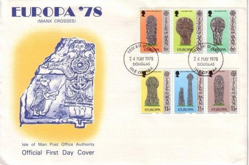 ISLE OF MAN MI-NR. 122-127 FDC EUROPA 1978 BAUDENKMÄLER