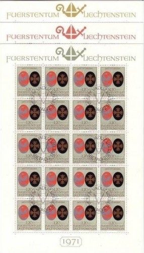 LIECHTENSTEIN MI-NR. 548-550 GESTEMPELT(USED) KLEINBOGENSATZ WAPPEN 1971