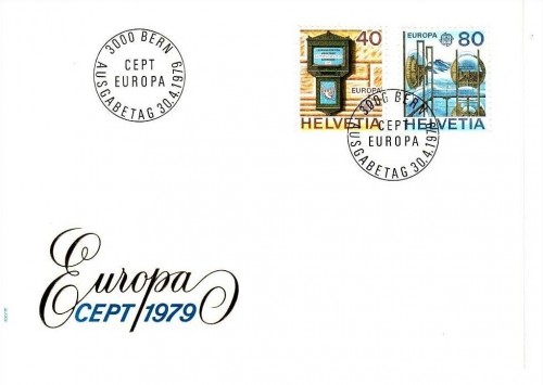 SCHWEIZ MI-NR. 1154-1155 FDC EUROPA 1979 POST- UND FERNMELDEWESEN
