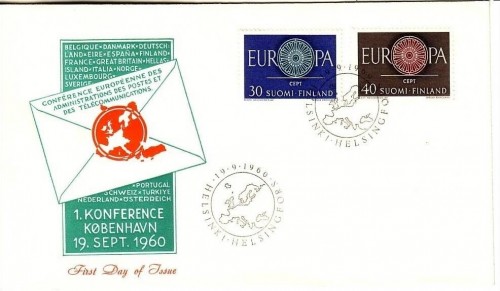 FINNLAND MI-NR. 525-526 FDC CEPT 1960 WAGENRAD