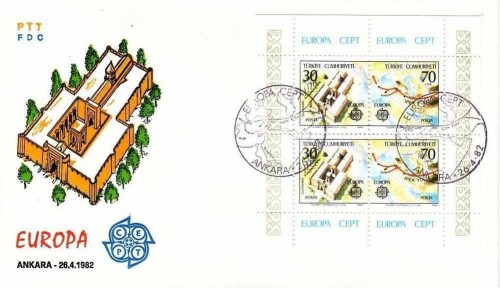 TUERKEI BLOCK 21 FDC EUROPA 1982 HISTORISCHE EREIGNISSE
