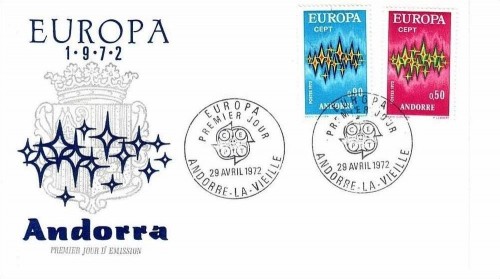 ANDORRA FRANZÖSISCH MI-NR 238-239 FDC CEPT 1972 STERNE