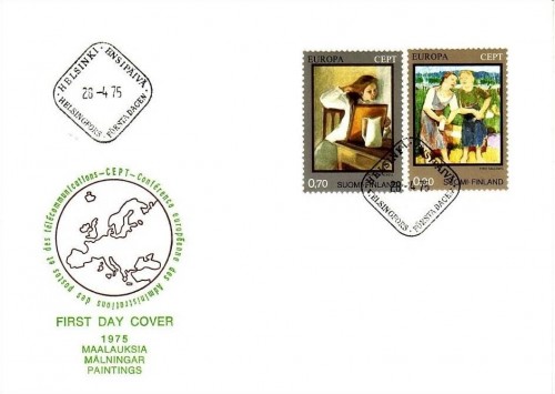 FINNLAND MI-NR. 764-765 FDC CEPT 1975 GEMÄLDE