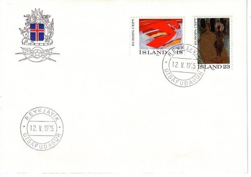 ISLAND MI-NR. 502-503 FDC CEPT 1975 GEMÄLDE