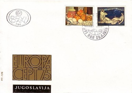 JUGOSLAWIEN MI-NR. 1598-1599 FDC CEPT 1975 GEMÄLDE