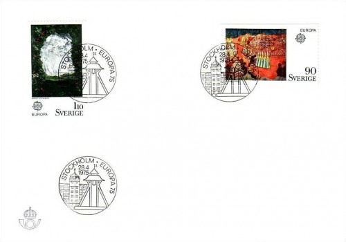 SCHWEDEN MI-NR. 899-900 FDC CEPT 1975 GEMÄLDE