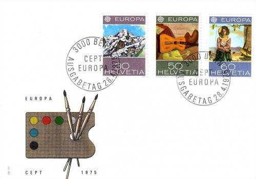 SCHWEIZ MI-NR. 1050-1052 FDC CEPT 1975 GEMÄLDE