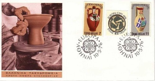 GRIECHENLAND MI-NR. 1232-1234 FDC CEPT 1976 KUNSTHANDWERK