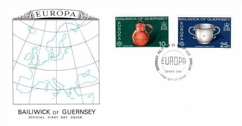 GUERNSEY MI-NR. 133-134 FDC CEPT 1976 KUNSTHANDWERK
