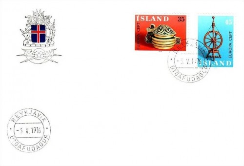 ISLAND MI-NR. 514-515 FDC CEPT 1976 KUNSTHANDWERK