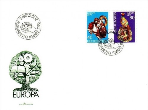 LIECHTENSTEIN MI-NR. 642-643 FDC CEPT 1976 KUNSTHANDWERK