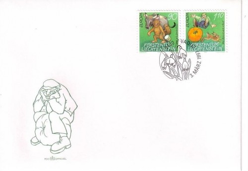 LIECHTENSTEIN MI-NR. 1145-1146 FDC EUROPA 1997 SAGEN UND LEGENDEN