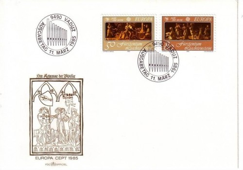 LIECHTENSTEIN MI-NR. 866-867 FDC EUROPA 1985 JAHR DER MUSIK