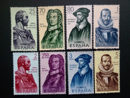 SPANIEN MI-NR. 1269-1276 POSTFRISCH(MINT) ENTDECKER- UND EROBERER AMERIKAS (II) 1961