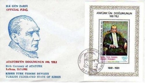 TÜRKISCH ZYPERN BLOCK 2 FDC ATATÜRK