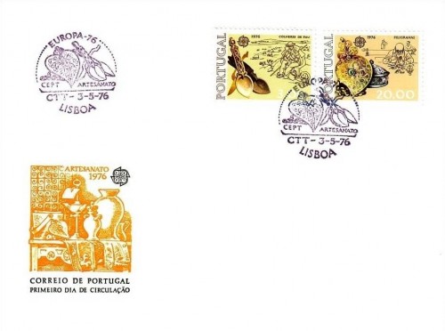 PORTUGAL MI-NR. 1311-1312 FDC CEPT 1976 KUNSTHANDWERK