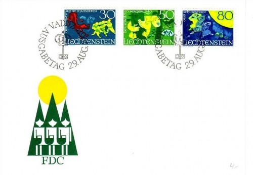 LIECHTENSTEIN MI-NR. 497-499 FDC SAGEN (II)