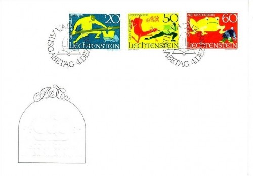 LIECHTENSTEIN MI-NR. 518-520 FDC SAGEN 1969 TEUFEL GEISSBOCK FROSCH