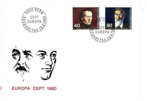 SCHWEIZ MI-NR. 1174-1175 FDC CEPT 1980 BEDEUTENDE PERSÖNLICHKEITEN