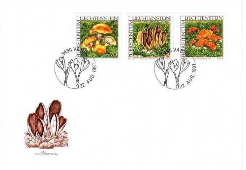 LIECHTENSTEIN MI-NR. 1152-1154 FDC SELTENE PILZE 1997