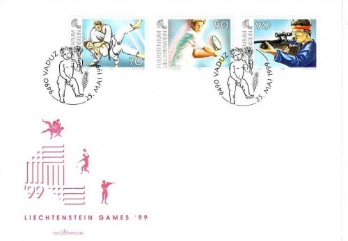 LIECHTENSTEIN MI-NR. 1203-1211 FDC SPORTSPIELE GAMES ´99