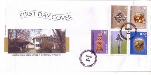 VEREINTE NATIONEN im KOSOVO UNMIK MI-NR. 1-5 FDC FRIEDEN im KOSOVO 2000