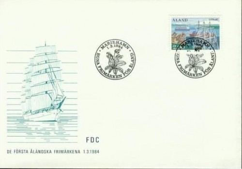 ALAND MI-NR. 7 FDC SCHIFFE 1984 REEDEREIVEREINIGUNG