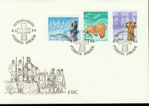 ALAND MI-NR. 16-18 FDC GESCHICHTE DER INSEL 1986