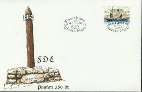 ALAND MI-NR. 26 FDC POSTDIENST 1988 SCHIFF