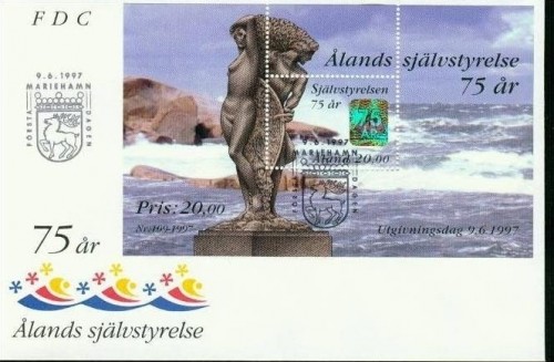 ALAND BLOCK 3 FDC SELBSTVERWALTUNG DER INSEL 1997 HOLOGRAMM