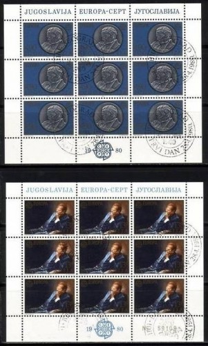 JUGOSLAWIEN MI-NR. 1828-1829 KLB GESTEMPELT(USED) EUROPA 1980 BEDEUTENDE PERSÖNLICHKEITEN TITO