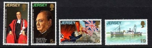 JERSEY MI-NR. 26-29 POSTFRISCH(MINT) BEFREIUNG FLAGGEN CHURCHILL ROT-KREUZ-SCHIFF