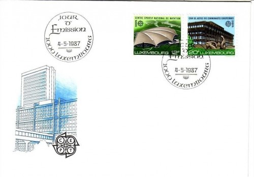 LUXEMBOURG MI-NR. 1174-1175 FDC CEPT 1987 MODERNE ARCHITEKTUR