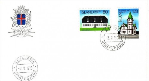 ISLAND MI-NR. 530-531 FDC EUROPA 1978 BAUDENKMÄLER KIRCHE