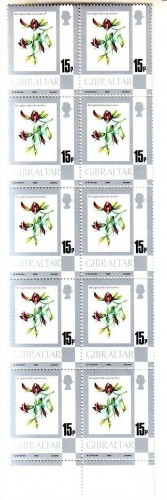 GIRALTAR MI-NR. 415 POSTFRISCH(MINT) BOGENTEIL (10) BLUMEN und TIERE - SPARGELERBSE