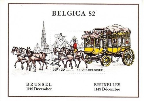 BELGIEN BLOCK 53 POSTFRISCH(MINT) BELGICA ´82 POSTKUTSCHE PFERDE
