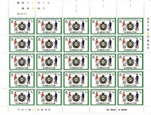 GIBRALTAR MI-NR. 286-288 POSTFRISCH BOGEN (25) PIONIERE UNIFORMEN und WAPPEN 1972