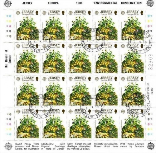 JERSEY MI-NR. 378-380 GESTEMPELT(USED) KLB EUROPA 1986 NATUR- und UMWELTSCHUTZ