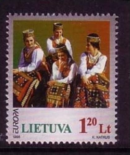 LITAUEN MI-NR. 664 POSTFRISCH(MINT) EUROPA 1998 MUSIKFESTIVAL NATIONALTRACHT