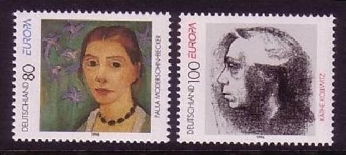 DEUTSCHLAND MI-NR. 1854-1855 POSTFRISCH(MINT) EUROPA 1996 BERÜHMTE FRAUEN KÄTHE KOLLWITZ