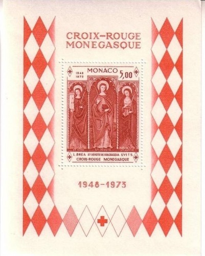 MONACO BLOCK 5 POSTFRISCH(MINT) 25 JAHRE ROTES KREUZ IN MONACO 1973