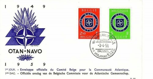 BELGIEN MI-NR. 1147-1148 FDC NATO 1959