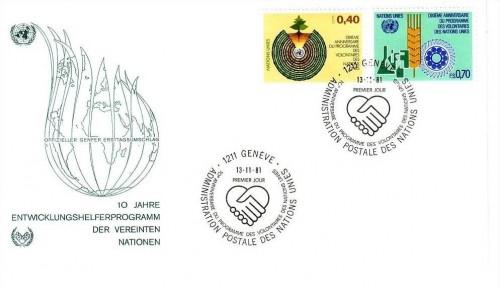 UNO GENF MI-NR. 101-102 FDC ENTWICKLUNGSHILFE 1981