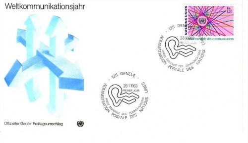 UNO GENF MI-NR. 111 FDC WELTKOMMUNIKATIONSJAHR 1983