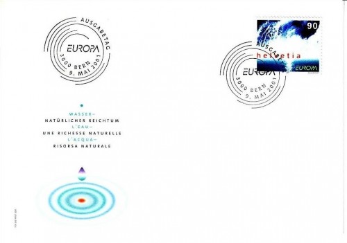 SCHWEIZ MI-NR. 1757 FDC EUROPA-CEPT 2001 WASSER