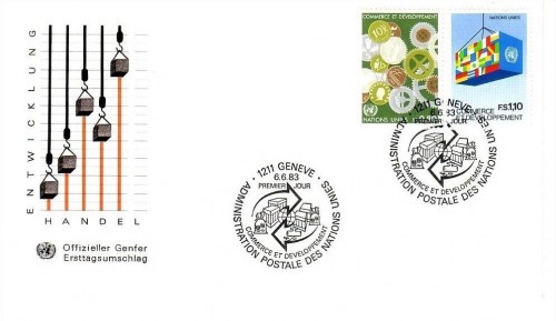UNO GENF MI-NR. 115-116 FDC UNCTAD HANDEL und ENTWICKLUNG