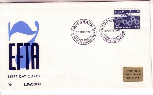DÄNEMARK MI-NR. 450 y FDC EFTA 1967