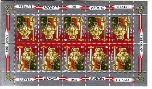 LETTLAND MI-NR. 414-415 POSTFRISCH(MINT) KLEINBOGENSATZ EUROPA 1995 FRIEDEN und FREIHEIT